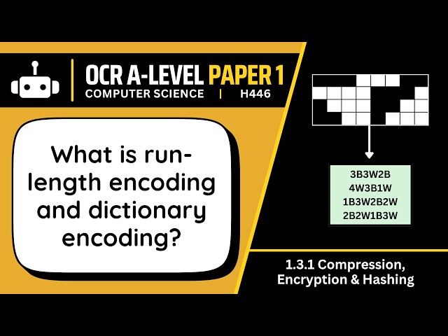 Run-Length & Dictionary Encoding | 3.1b | OCR A-Level Computer Science