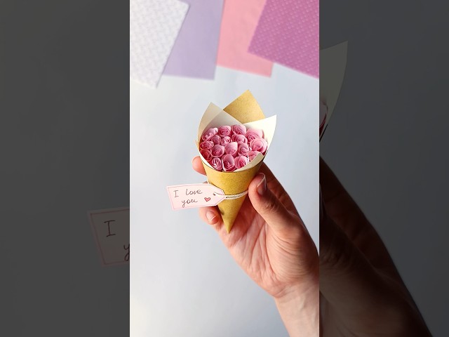 DIY mini paper flower bouquet #handmade #diy #craft #diyideas #shorts