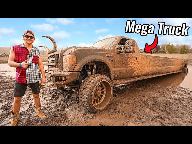 Worlds Longest Pickup Truck Mudding!
