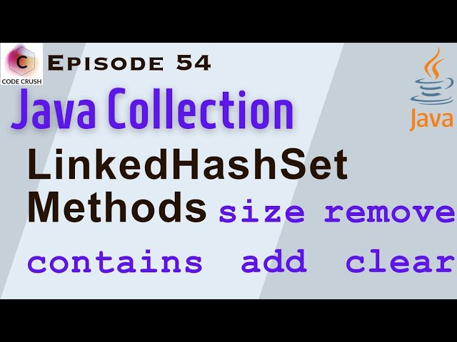 LinkedHashSet Methods Explained: contains, remove, clear, size, add | Java Collection Framework