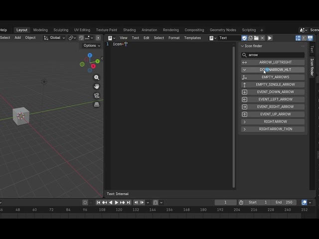 Blender Icon Finder python extension for developers