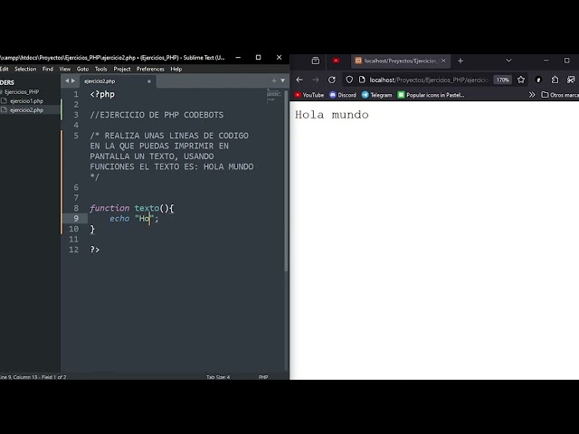 PROGRAMA EN PHP | IMPRIMIR TEXTO USANDO FUNCIONES / ASMR