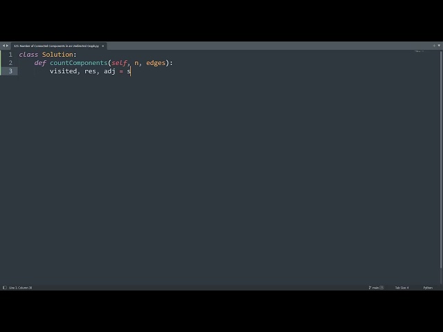 Leetcode 323. Number of Connected Components in an Undirected Graph in Python | Python Leetcode