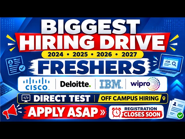 Biggest Off Campus Hiring For Freshers | Deloitte, Infosys, Wipro Jobs | Direct Test Apply Now