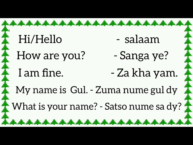 Learn Pashto through English - Greetings in Pashto | Afghanistan Language