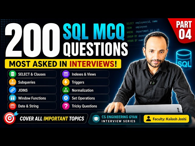 Top SQL MCQ Questions Part 04 | Complete Interview Preparation Series