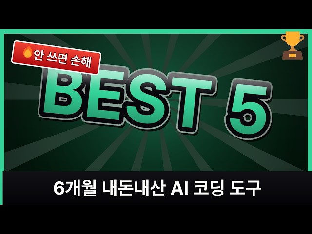 6개월 내돈내산 검증 — AI 코딩 도구 진짜 쓸만한 BEST 5 (무료~$20)