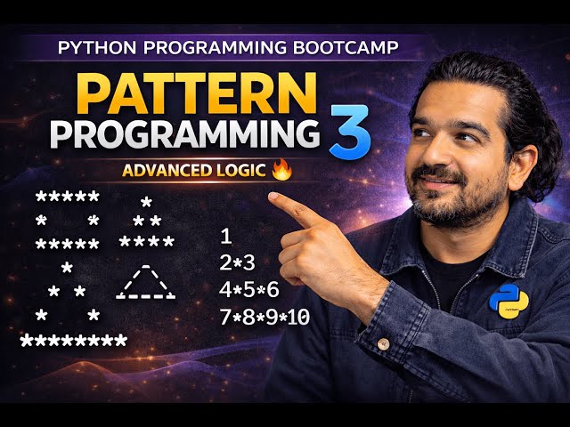 Pattern Programming Part 3 — Advanced Logic & Shape Patterns | Python Programming Bootcamp #20