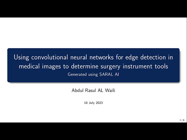 Using convolutional neural networks for edge detection in medical images to determine surgery