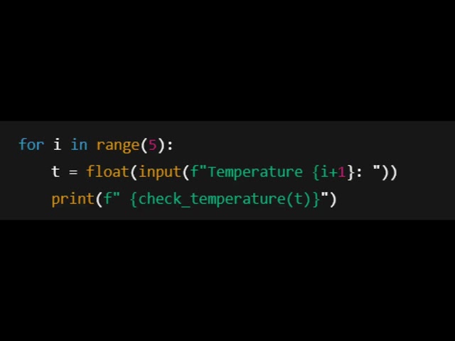 Problem 4: Temperature Category Checker in Python