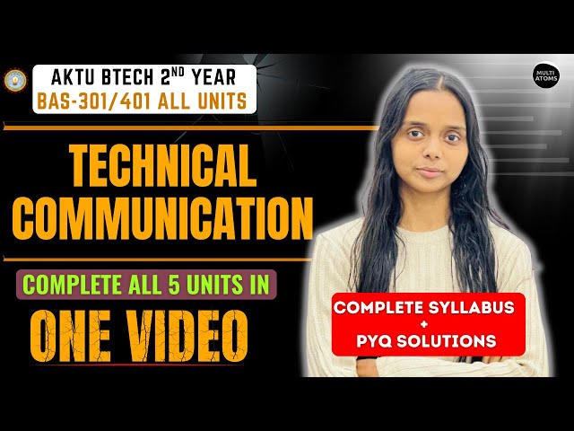 TC All-Unit in One Video Important Topics  | Technical Communication |  PYQ Solution | Aktu Exams