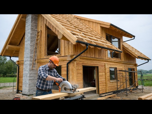 Man Builds a Stunning MODERN Timber Frame House in 2 Years| by @naturalloghouse