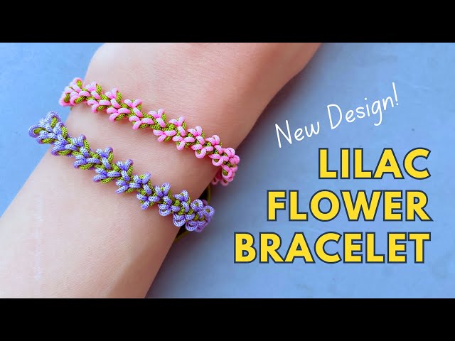 Lilac Flower Macrame Bracelet 🌿💜 A Soft Flower Macrame Pattern | Bracelet at home with thread