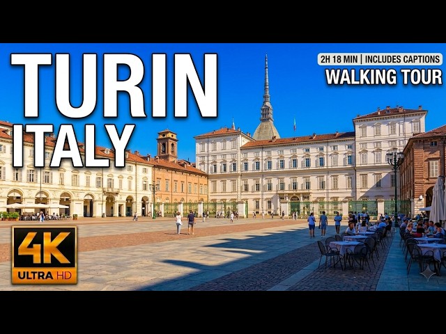 TURIN (TORINO), Italy 🇮🇹 Walking Tour 4K - The Royal Heart of Piedmont (With Captions)