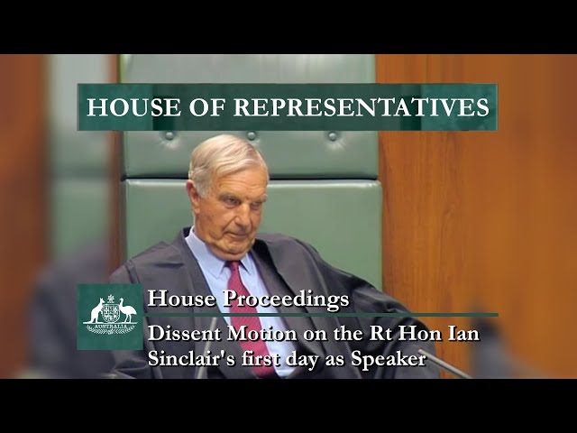 House Proceedings - Dissent Motion on the Rt Hon Ian Sinclair's first day as Speaker (1998)