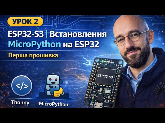 ESP32-S3 + MicroPython з нуля | Встановлення та прошивка (Урок 2)