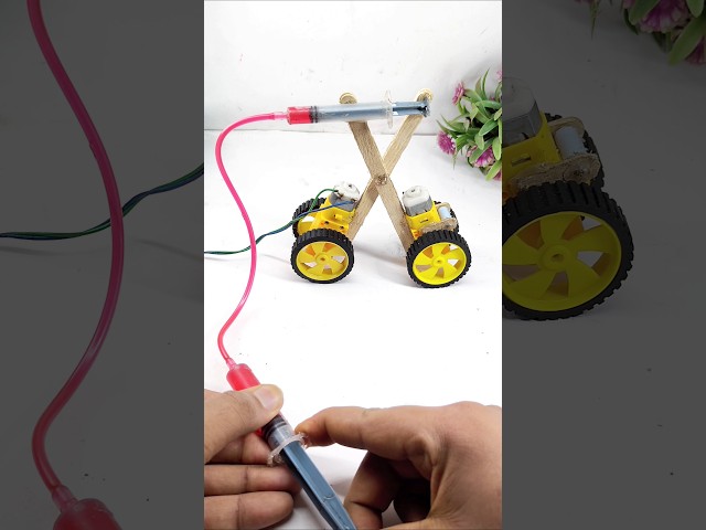 "Foldable Car Mechanism | Simple Hydraulic Science Project"