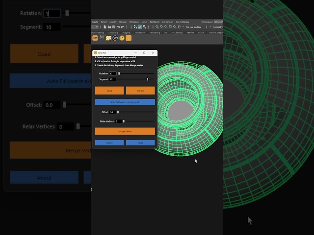 Create Perfect Quad Topology in Maya | Grid Fill Tool #mayatutorial #modelingtips #3d