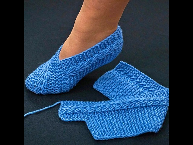 Knitted Slippers or Socks from a Rectangle in an Hour Miarti🧶