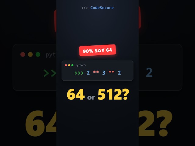 90% of Devs Get This Python Math WRONG 🐍 | 64 or 512? #shorts