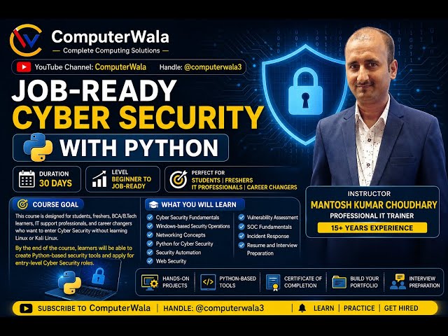 LIVE: 30 Days Cyber Security Course with Python | Complete Beginner to Job Ready Training |