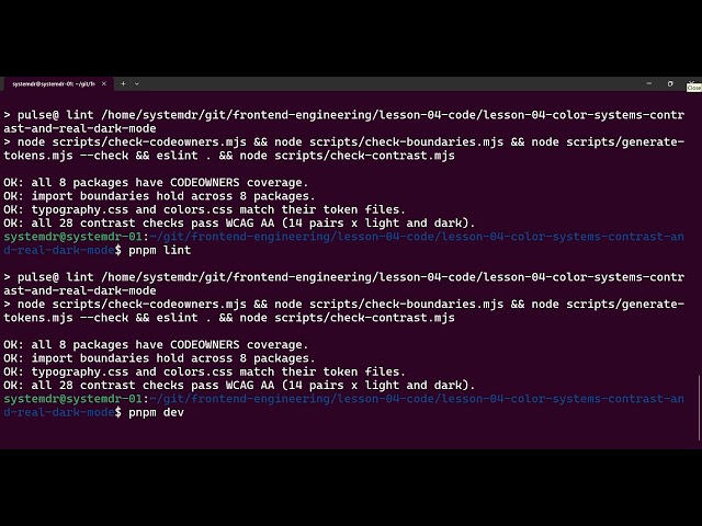 Lesson 04 : Dark Mode Design System: CSS Color Tokens, WCAG Contrast & Light/Dark Themes
