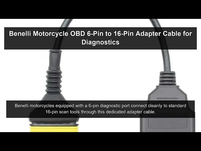Benelli Motorcycle OBD 6-Pin to 16-Pin Adapter Cable for Diagnostics | Obd2Technology