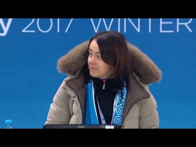 28-th Universiade, Figure Skating, Ladies, Free Programm. Judges introduction.
