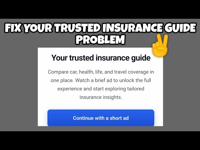 Fix Your Trusted Insurance Guide Problem || TECH SOLUTIONS BAR