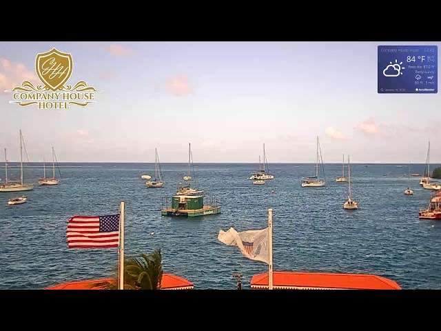 Caravelle Hotel & Casino’s view toward Christiansted Harbor in St. Croix