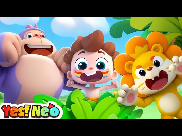Jungle Animas Song | Down in the Jungle | Learn Animals | Nursery Rhymes & Kids Songs | Yes! Neo