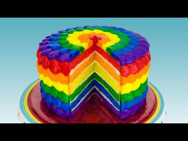 Rainbow Cake: How to Make a Rainbow Cake by Cookies Cupcakes and Cardio