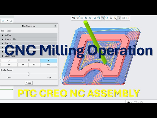 CNC Milling operation using PTC Creo Parametric