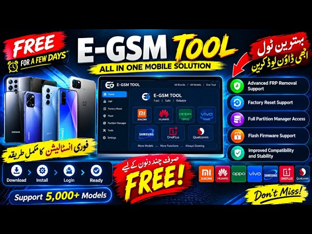 EGSM Tool V4.2.7 | 5000+ Android Phones Support | FRP, Flashing & Partition Manager 