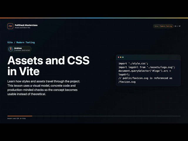 Assets and CSS in Vite Explained | FullStack Masterclass Vite / Modern Tooling Course