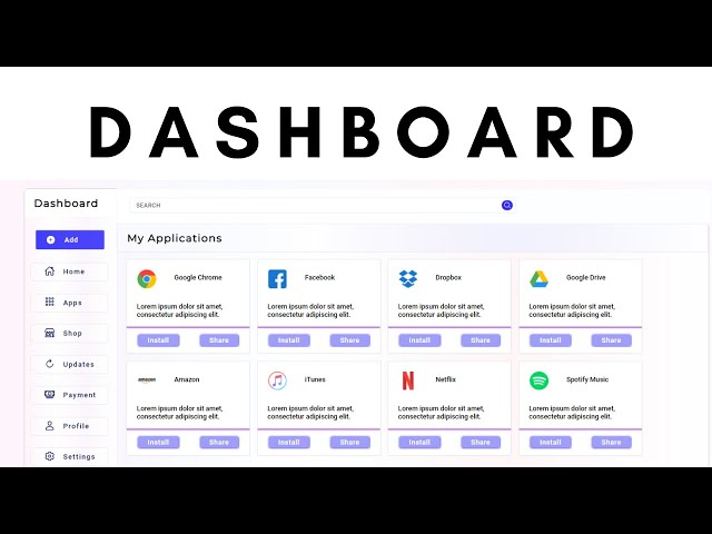 Dashboard HTML and CSS  | Source code