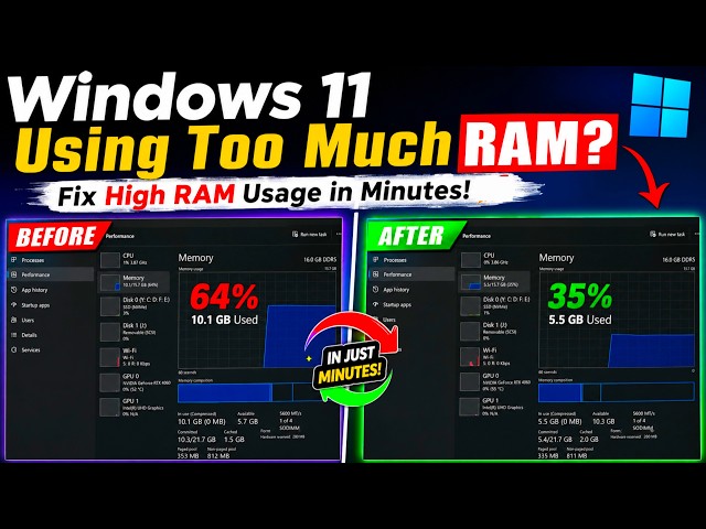 Windows 11 Using Too Much RAM? Fix High RAM Usage in Minutes! 🚀