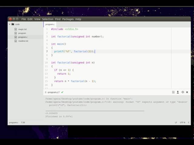 Learn C - recursive function
