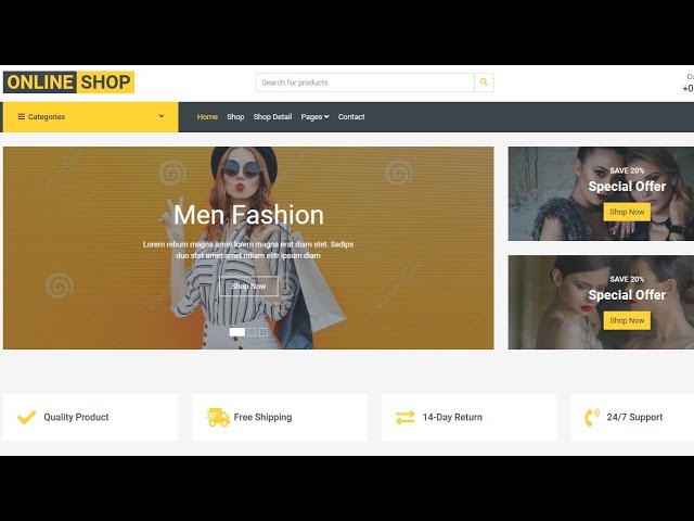 How to make Online Shop Website Using HTML CSS JavaScript  || E-commerce