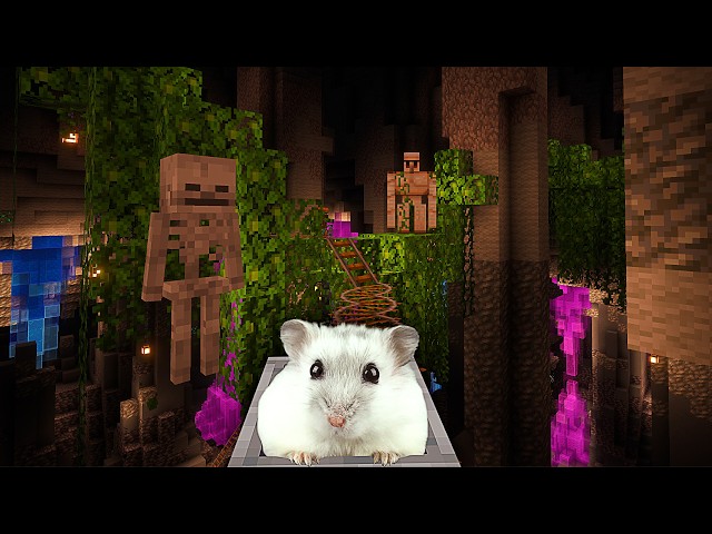 Hamster Adventure in Minecraft Underground Maze on Roller Coaster 🎢🐹