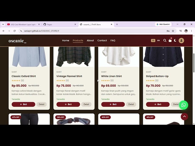 Demo Website E-Commerce | Oseanic_