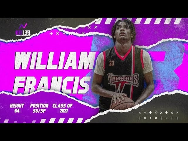 William Francis  Height: 6ft 4in  Class: 2027 POSITION: SM / SG