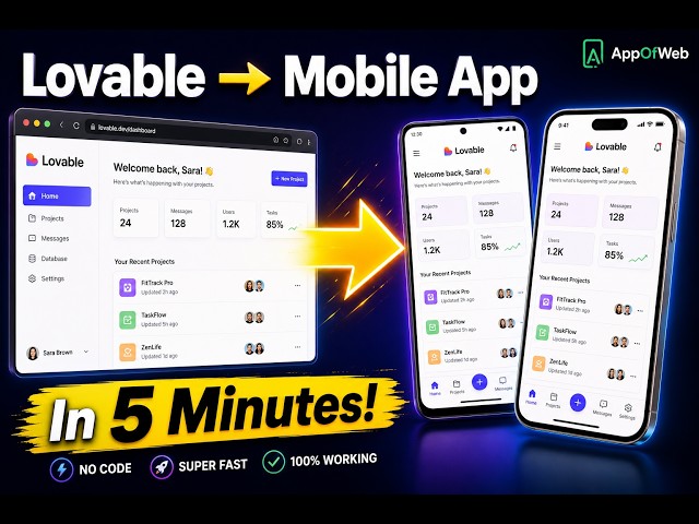 Convert Your Lovable Website to Android & iOS App in 5 Minutes (No Code)