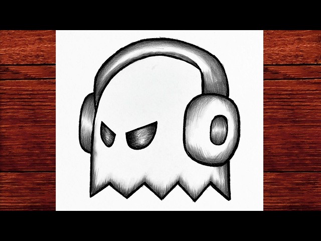 How to Draw Casper Ghost with Headphones 🎧 | Cute Ghost Drawing Easy