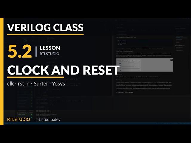 Verilog Class | 5.2 Clock and reset | RTLStudio