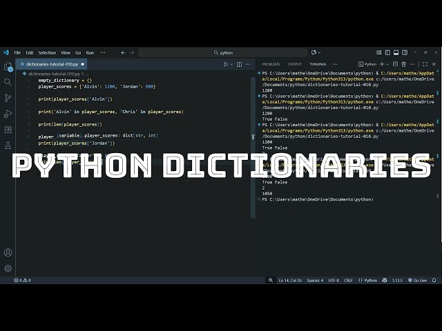Python Dictionary Tutorial | Learn Dictionaries in Python (Beginner Friendly)
