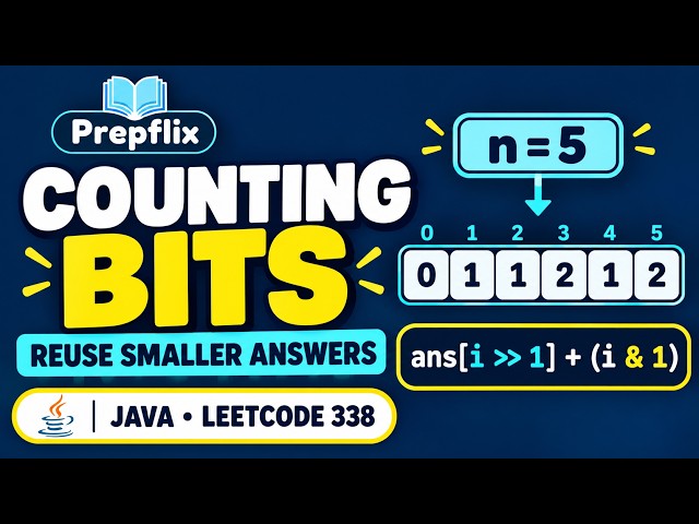 Counting Bits in Java | One-Pass DP, Proof & Dry Run | LeetCode 338 | Prepflix