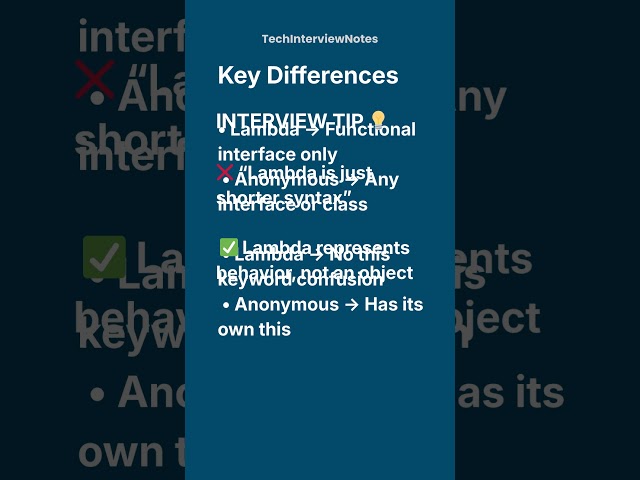 Lambda vs Anonymous Class Explained | Java 8 Interview Question
