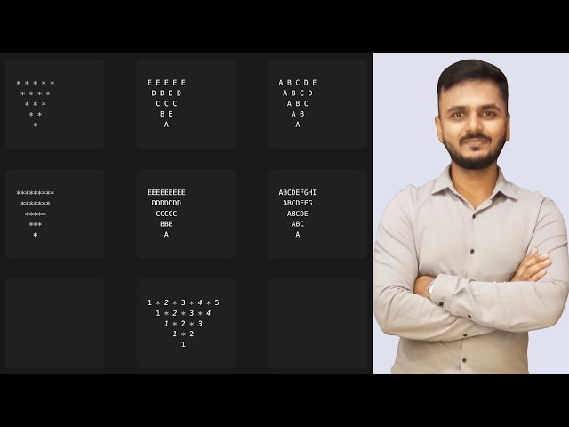 7 Java Pattern Programs: Mastering Nested Loops (Center Aligned Inverted Triangle)