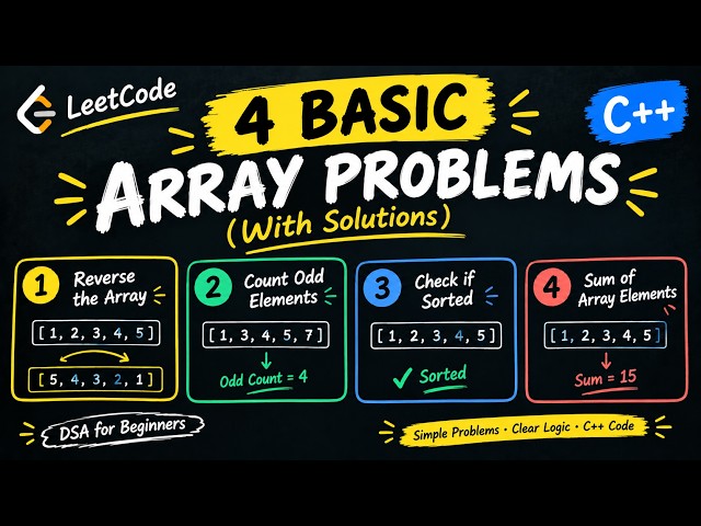 4 Array Problems You MUST Solve Before Starting DSA 🔥 | C++
